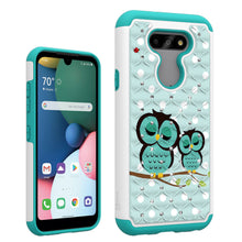Load image into Gallery viewer, LG Phoenix 5 / Fortune 3 Case - Rhinestone Bling Hybrid Phone Cover - Aurora Series
