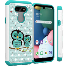 Load image into Gallery viewer, LG Phoenix 5 / Fortune 3 Case - Rhinestone Bling Hybrid Phone Cover - Aurora Series
