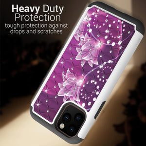 iPhone 11 Pro Case - Rhinestone Bling Hybrid Phone Cover - Aurora Series