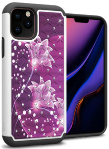 iPhone 11 Pro Case - Rhinestone Bling Hybrid Phone Cover - Aurora Series
