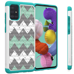 Samsung Galaxy A71 Case - Rhinestone Bling Hybrid Phone Cover - Aurora Series