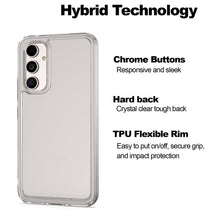Load image into Gallery viewer, Samsung Galaxy A54 5G Clear Hybrid Slim Hard Back TPU Case Chrome Buttons
