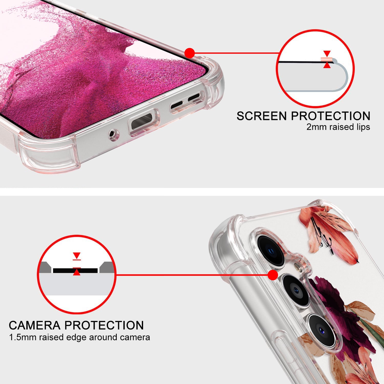 For Samsung Galaxy A54 5G Case Slim Silicone TPU Cute Cover W/ Screen  Protector