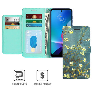 Motorola Moto G Play 2023 Wallet Case RFID Blocking Leather Folio Phone Pouch