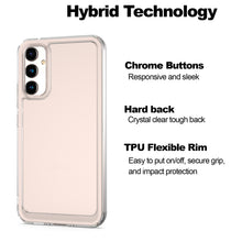 Load image into Gallery viewer, Samsung Galaxy A34 5G Clear Hybrid Slim Hard Back TPU Case Chrome Buttons
