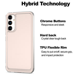 Samsung Galaxy A34 5G Clear Hybrid Slim Hard Back TPU Case Chrome Buttons