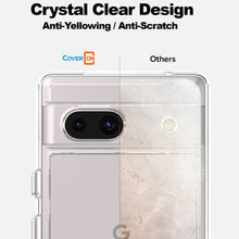 Load image into Gallery viewer, Google Pixel 7a Clear Hybrid Slim Hard Back TPU Case Chrome Buttons
