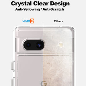 Google Pixel 7a Clear Hybrid Slim Hard Back TPU Case Chrome Buttons