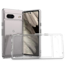 Load image into Gallery viewer, Google Pixel 7a Clear Hybrid Slim Hard Back TPU Case Chrome Buttons
