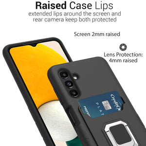 Samsung Galaxy A04S / Galaxy A13 5G Credit Card Holder Phone Case w/ Ring