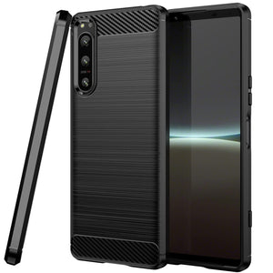 SONY XPERIA 5 IV Case Slim TPU Phone Cover w/ Carbon Fiber