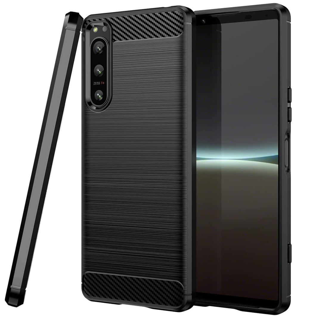 SONY XPERIA 5 IV Case Slim TPU Phone Cover w/ Carbon Fiber