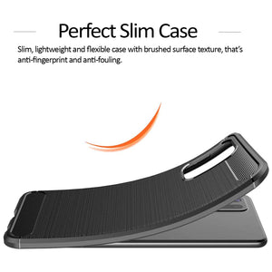 SAMSUNG GALAXY A24 Case Slim TPU Phone Cover w/ Carbon Fiber
