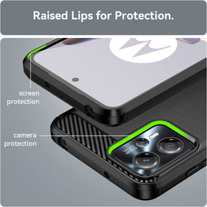 Motorola Moto G13/G23 Case Slim TPU Phone Cover w/ Carbon Fiber