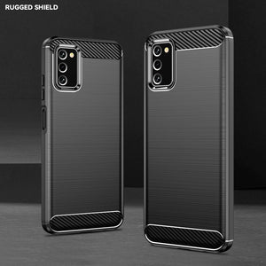 Samsung Galaxy A03s Slim Soft Flexible Carbon Fiber Brush Metal Style TPU Case