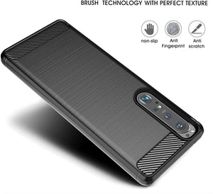 Sony Xperia 1 III Slim Soft Flexible Carbon Fiber Brush Metal Style TPU Case