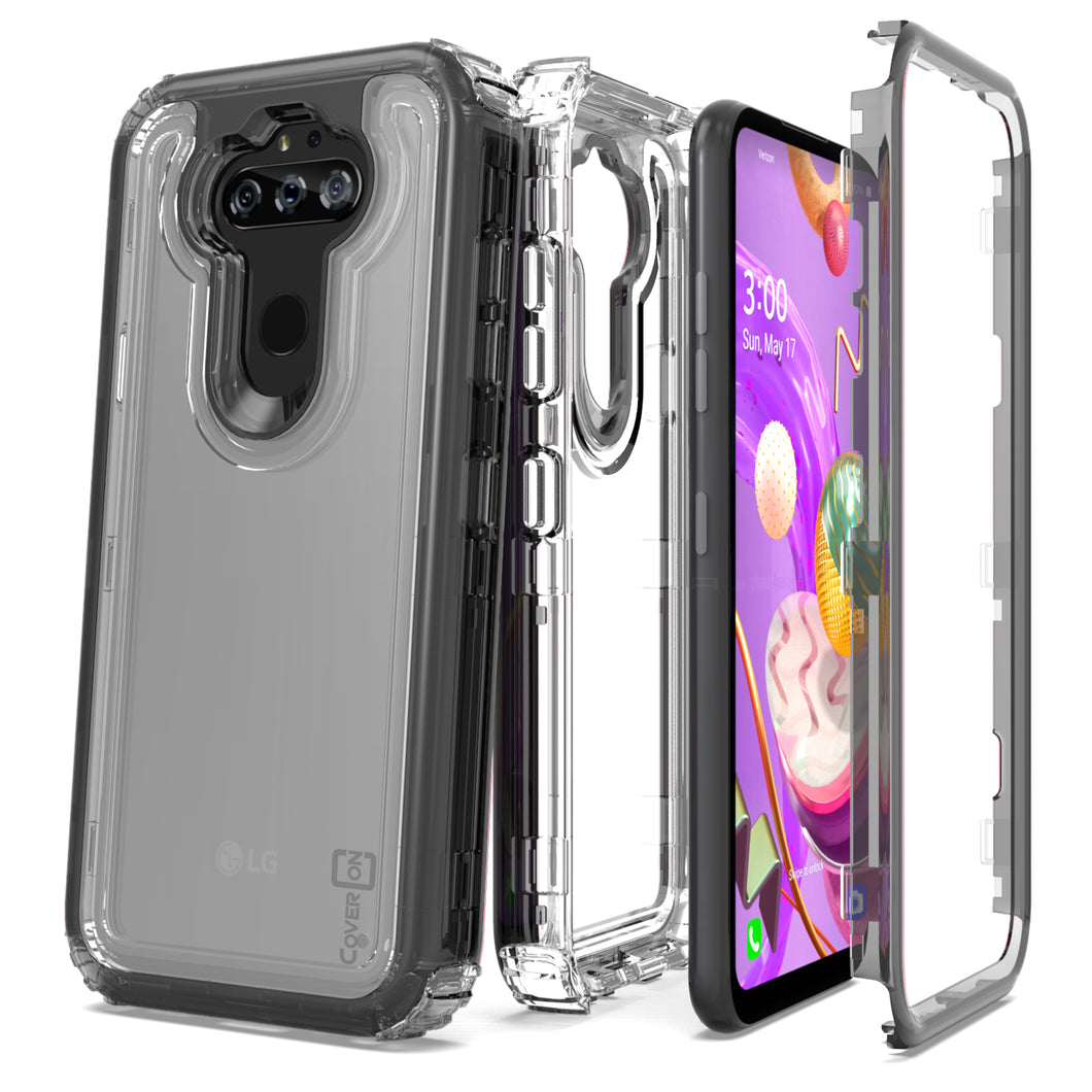 LG Phoenix 5 / Fortune 3 Clear Case - Full Body Tough Military Grade Shockproof Phone Cover