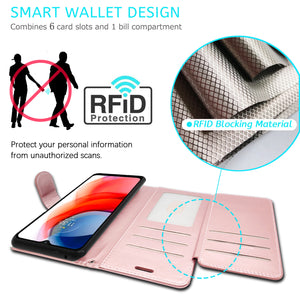 Motorola Moto G Play 2021 Wallet Case - RFID Blocking Leather Folio Phone Pouch - CarryALL Series