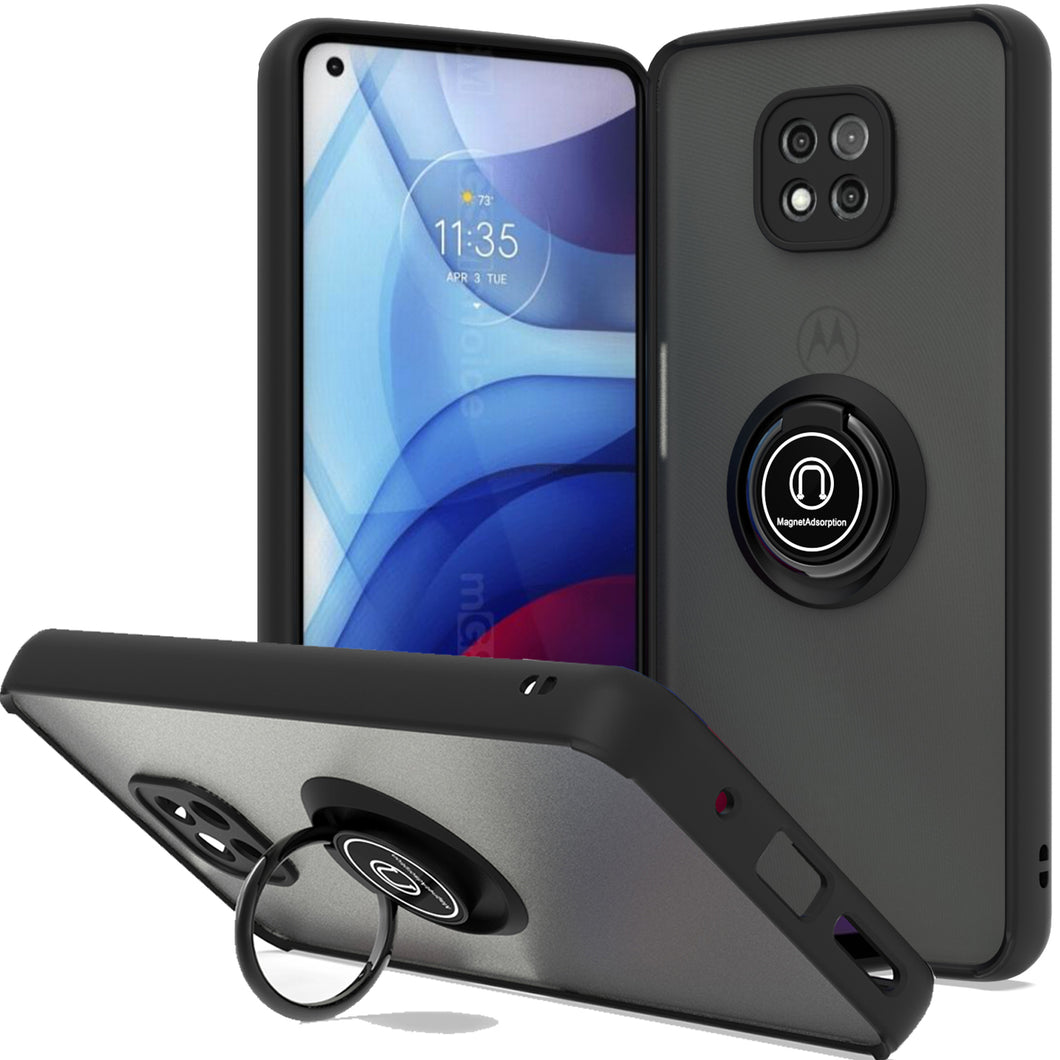 Motorola Moto G Power 2021 Case - Clear Tinted Metal Ring Phone Cover - Dynamic Series