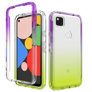 Google Pixel 4a Clear Case Full Body Colorful Phone Cover - Gradient Series