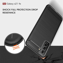Load image into Gallery viewer, Samsung Galaxy S21 FE Slim Soft Flexible Carbon Fiber Brush Metal Style TPU Case
