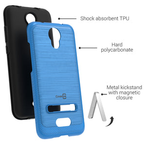 AT&T Fusion Z / Motivate Case - Metal Kickstand Hybrid Phone Cover - SleekStand Series