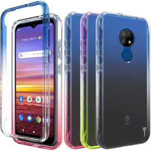 Cricket Ovation / AT&T Radiant Max Clear Case Full Body Colorful Phone Cover - Gradient Series