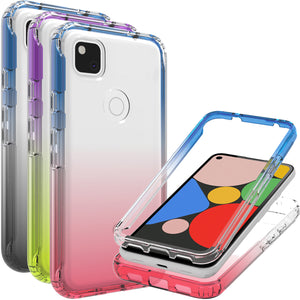 Google Pixel 4a Clear Case Full Body Colorful Phone Cover - Gradient Series