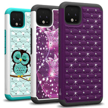 Load image into Gallery viewer, Google Pixel 4 XL Case - Rhinestone Bling Hybrid Phone Cover - Aurora Series
