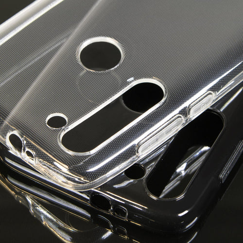 KARTXITAI Cover Compatibile Con Motorola Moto G8 Power Lite Custodia Trasparente Slim In Silicone TPU Con Assorbimento Degli Urti E Anti-Graffio-Funghi, Farfalla, Luna - Foto 3