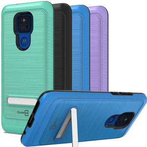 Motorola Moto G Play 2021 Case - Metal Kickstand Hybrid Phone Cover - SleekStand Series