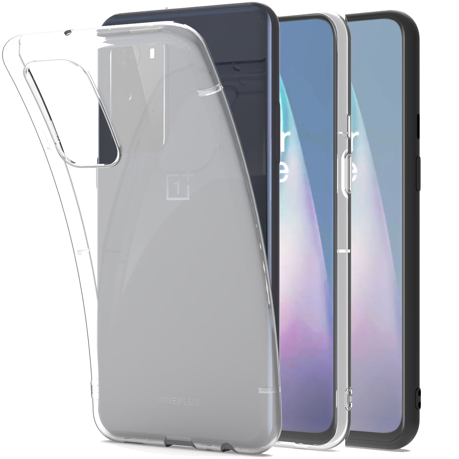 AICEK Compatible con OnePlus 9 Pro Cover, Silicone Custodia per OnePlus 9 Pro Cover Molle di TPU Sottile Bumper Case Nero