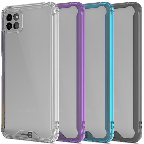 TJS Brushed Armor Case + Tempered Glass For Boost Celero 5G+ Plus (2023) Phone