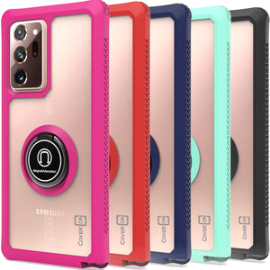 Samsung Galaxy Note 20 Ultra Case - Clear Tinted Metal Ring Phone Cover - Dynamic Series