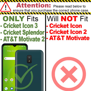 Cricket Icon 3 / AT&T Motivate 2 5G / Cricket Splendor Case with Metal Ring - Card Series