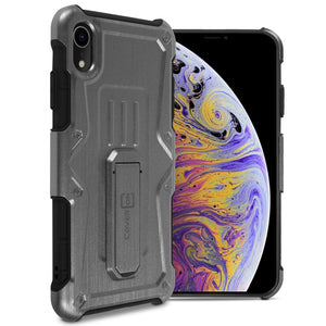 iPhone XR Holster Case Spectra Series Protective Kickstand Phone Cover with Rotating Belt Clip