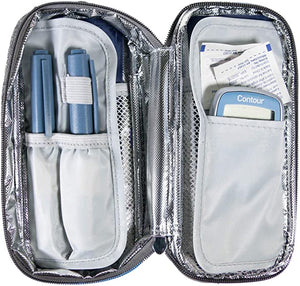 CoreLife Insulin Cooler Travel Case, Diabetic Medication Holder Bag and Organizer Kit with 2 Non-Sweat Ice Packs and Insulated Liner