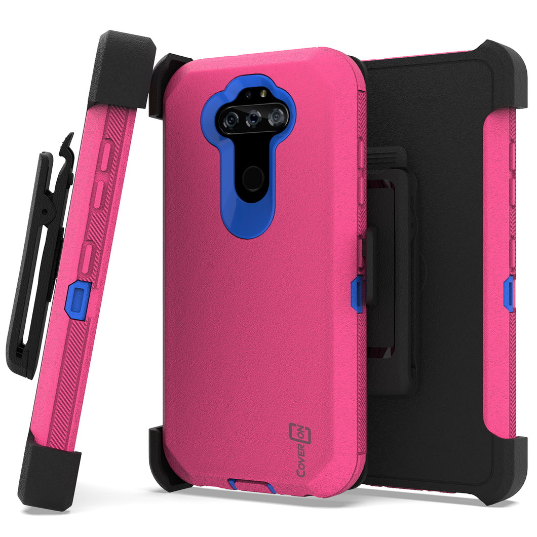 LG Phoenix 5 / Fortune 3 Holster Case - Heavy Duty Shockproof Case with Belt Clip