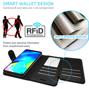 Motorola Moto E (2020) Wallet Case - RFID Blocking Leather Folio Phone Pouch - CarryALL Series