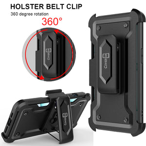 Apple iPhone 14 Plus Case Holster Belt Clip Phone Cover w/ Card Holder & Kick Stand