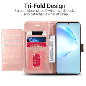 Samsung Galaxy S20 Plus Wallet Case - RFID Blocking Leather Folio Phone Pouch - CarryALL Series