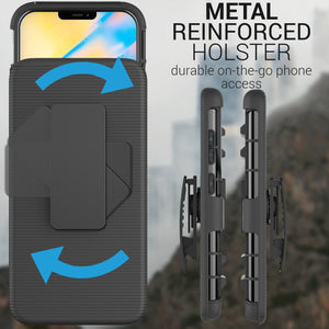 Apple iPhone 12 Mini Holster Case - Hybrid Case with Belt Clip - Explorer Series