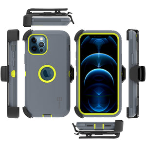 Apple iPhone 12 Pro Max Holster Case - Heavy Duty Shockproof Case with Belt Clip