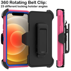 Apple iPhone 12 Mini Holster Case - Heavy Duty Shockproof Case with Belt Clip