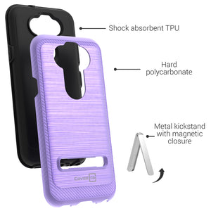 LG Tribute Monarch / Risio 4 / K8x Case - Metal Kickstand Hybrid Phone Cover - SleekStand Series