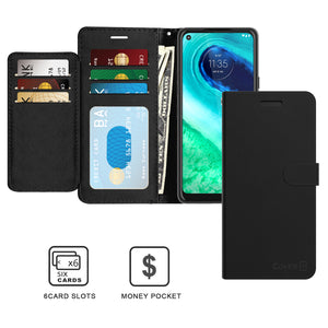 Motorola Moto G Fast Wallet Case - RFID Blocking Leather Folio Phone Pouch - CarryALL Series