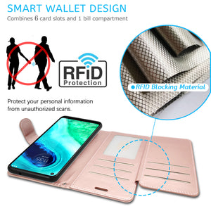 Motorola Moto G Fast Wallet Case - RFID Blocking Leather Folio Phone Pouch - CarryALL Series