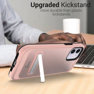 Apple iPhone 12 Pro / iPhone 12 Case - Metal Kickstand Hybrid Phone Cover - SleekStand Series