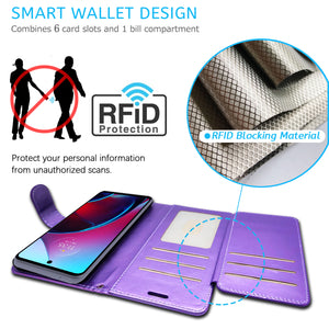 Motorola Moto G 5G 2022 Wallet Case RFID Blocking Leather Folio Phone Pouch