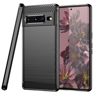 Google Pixel 7 Pro Case Slim TPU Phone Cover w/ Carbon Fiber